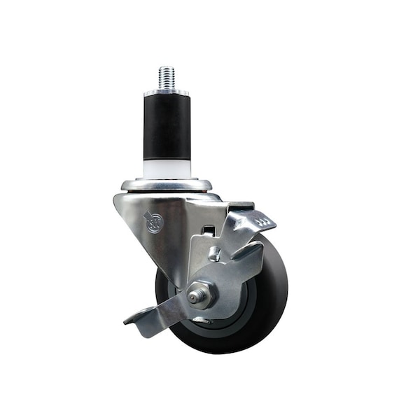 3'' Thermoplastic Rubber Swivel 1-1/2'' Expanding Stem Caster with Brake